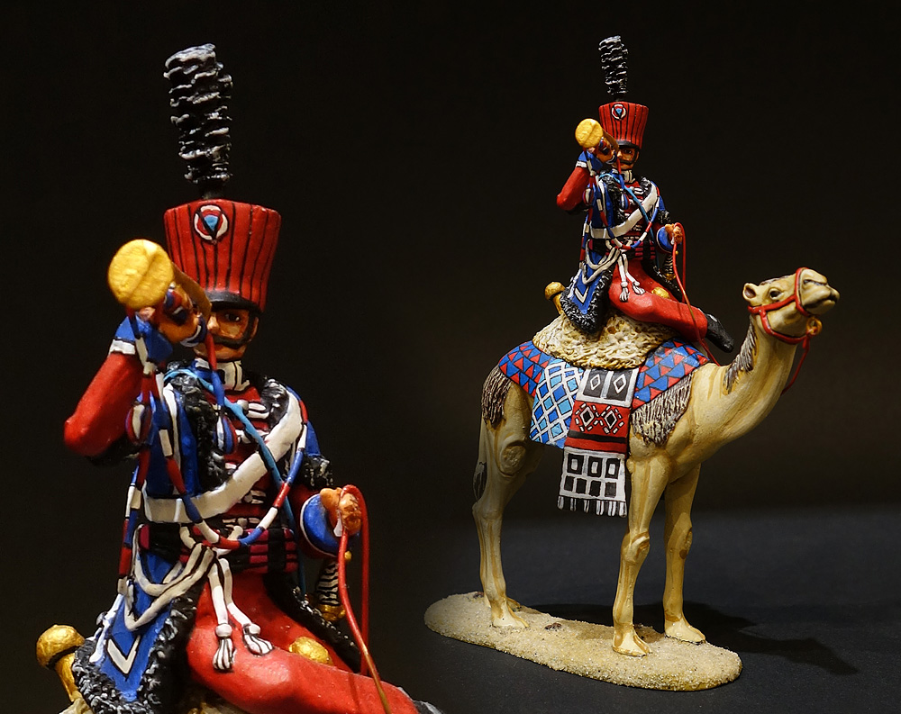 Soldat de plomb - Figurine de collection- boutique au plat d'étain - Paris - Trompette du régiment des dromadaires , campagne d'Egypte